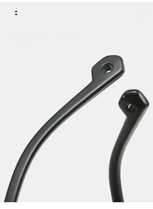 Detail of curved black sunglasses temples designed for ergonomic and comfortable wear