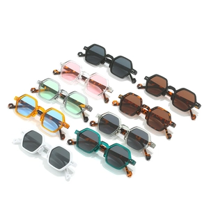 Stylish small frame hexagonal sunglasses in multiple colors and geometric designs