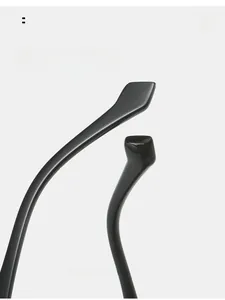 Detail of curved ergonomic temple tips on rimless sunglasses for comfortable wear
