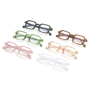 Montures de lunettes anti-lumière bleue rétro carrées avec rivets en six couleurs