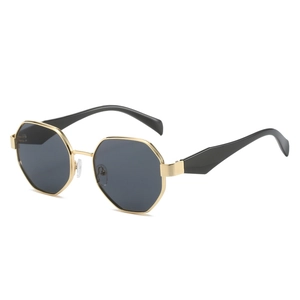 Lunettes De Soleil Octogone Femmes Monture Métal Polygone Protection UV400 Vintage Style Streetwear Extérieur