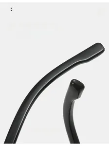 Detail of ergonomic curved black sunglass legs designed for comfortable and secure wearing