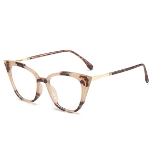 Cat Eye Eyeglasses Frame TR90 Alloy Metal Ultra Light Anti Blue Light Blocking Glasses Vintage Fashion Clear For Women