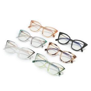 Stylish set of six colorful TR90 cat-eye eyeglass frames with ultra-light alloy temples