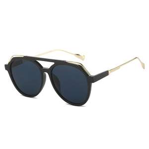 Aviator Sunglasses PC Metal Retro Double Bridge UV400 Protection Outdoor Driving Fashion Eyewear Unisex