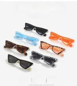 Multiple stylish cat-eye sunglasses in various colors and trendy animal patterns