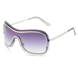 Oversized Shield Sunglasses Rimless PC Lens Metal Frame Y2K Hip Hop UV400 Protection Streetwear Fashion