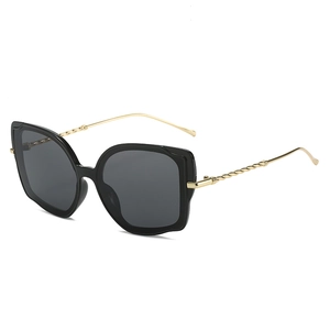 Cat Eye Schmetterling Sonnenbrille PC Rahmen Gedrehte Metallbügel UV400 Oversize Mode Brillen Für Frauen Streetwear