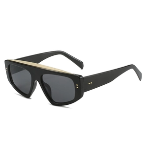 Oversized Square Sunglasses Women Men UV400 Protection PC Frame Metal Trim Flat Top Retro Fashion Outdoor Eyewear