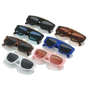 Oversized rectangle sunglasses collection with metal top bar and assorted frame colors