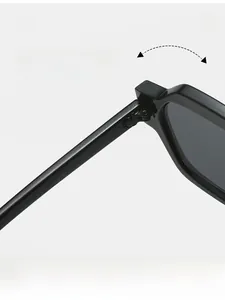 Detailed close-up of durable reinforced hinges on stylish black acetate sunglasses