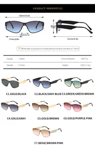 Tableau des tailles pour lunettes de soleil en métal avec mesures précises du cadre