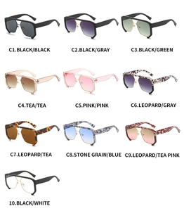 Detailed overview of oversized punk hip hop sunglasses in ten assorted vibrant color options
