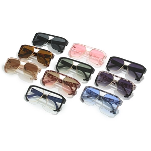 Oversized punk hip-hop sunglasses collection with geometric frames and double bridges