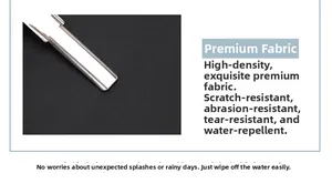 Close-up of black waterproof nylon fabric with scratch-resistant and anti-tear textures