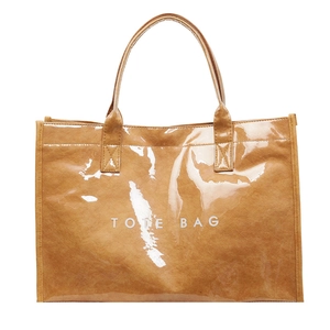 Women Tote Bag Large Capacity Waterproof PVC Material Transparent Design Letter Print Trendy Minimalist Handbag Shoulder Bag