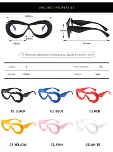 Tableau des tailles détaillé et spécifications pour montures de lunettes Puffy PC
