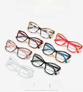 Detailed collection of stylish cat-eye glasses frames in multiple colors and patterns