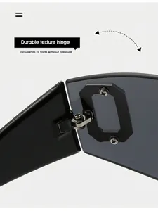 Macro detail of the durable metal hinge and sleek black frame on Y2K sunglasses