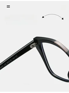 Close-up of durable metal hinge and stylish brown pattern on cat-eye glasses frame
