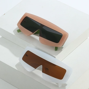 Oversized geometric sunglasses with fashion rivets and futuristic shield frames