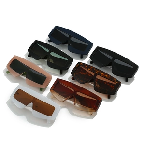 Oversized flat top sunglasses with rivet details in seven colors for women and men