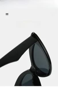 Close-up of lightweight black cat-eye sunglasses showing high-elastic frame detail