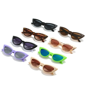 Cat eye sunglasses collection in eight vibrant colors with retro pointed frame design