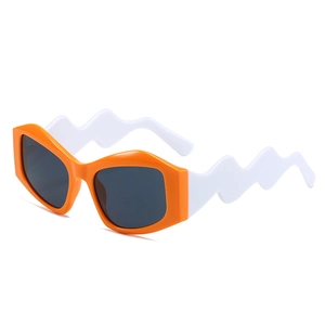 Lunettes De Soleil Irrégulières À Branches Ondulées UV400 Monture PC Géométrique Tendance Y2K Pour Femmes Voyage Mode
