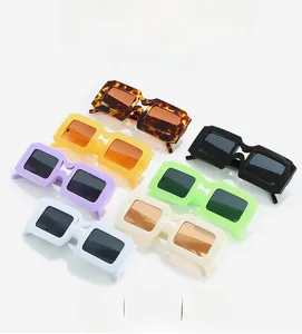 Collection de lunettes de soleil carrées en PC en sept couleurs gelée vibrantes