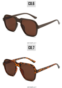 45-degree display of vintage aviator sunglasses in dark brown and tortoiseshell frames