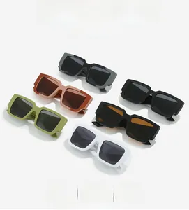 Détails de lunettes de soleil carrées géométriques en plusieurs couleurs et montures