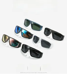 Detailed grid showing Y2K oversized cycling sunglasses in six different vibrant colorways