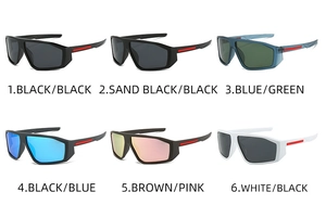 Six different color options for Y2K oversized sports cycling sunglasses with UV protection