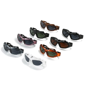 Futuristic Y2K punk sunglasses in various colors for outdoor cycling and sports