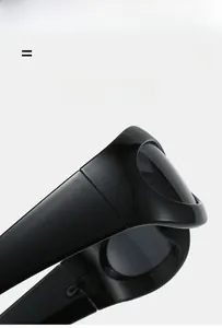 Detail of glossy black Y2K sunglasses frame featuring lightweight and elastic material