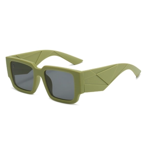Lunettes De Soleil Carrées Monture PC Verre AC Branche 3D Géométrique Protection UV Mode Urbaine Homme Femme