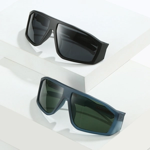 Y2K oversized cycling sunglasses in matte black and translucent grey with UV400 lenses