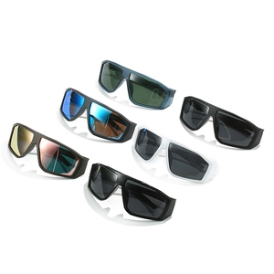Y2K sporty oversized cycling sunglasses with colorful UV400 lenses in six assorted colors