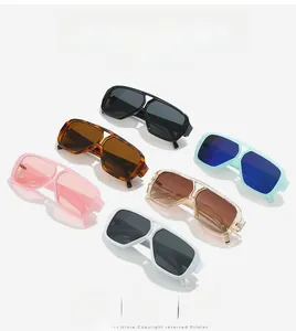 Detailed collection of square sunglasses in six colors including black and tortoise shell