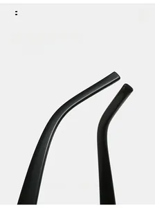 Detail of glossy black curved sunglasses temples for comfortable ergonomic fit