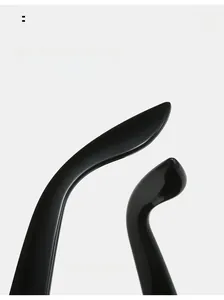 Detail of curved black glossy temple arms for ergonomic and comfortable eyewear fit