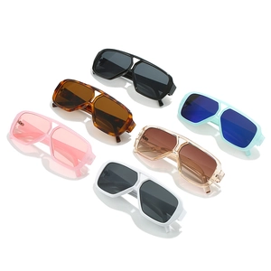 Chic oversized double bridge aviator sunglasses in six colors for women in spring