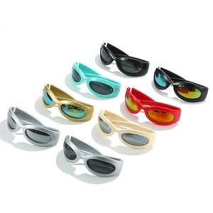 Y2K sporty wraparound sunglasses in eight macaron colors with UV protection lenses