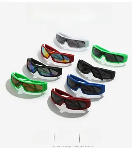 Multiple colorful sports sunglasses with mirrored lenses for cycling and outdoor fashion