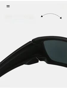 Détail de la charnière robuste noir mat pour lunettes de soleil de sport carrées style 80s
