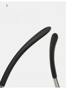 Detail of curved matte black temples with anti-slip holes for Y2K oversized sunglasses