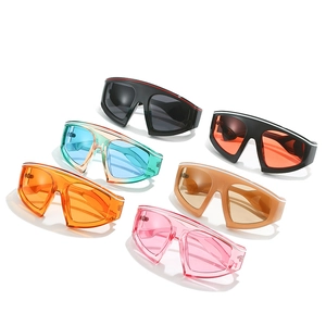 Oversized sports cycling sunglasses with large frames in six vibrant assorted colors