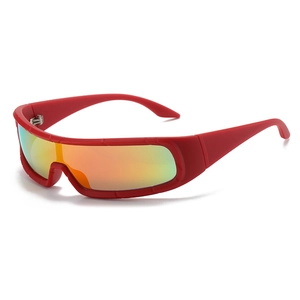 Sports Cycling Sunglasses UV400 Protection PC One Piece Wrap Around Y2K Futuristic Outdoor Eyewear Unisex