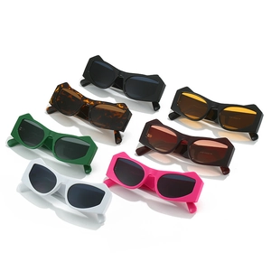 Fashion Geometric Cat Eye Sunglasses PC Irregular Frame UV400 Protection Streetwear Hip Hop Trendy Eyewear Unisex